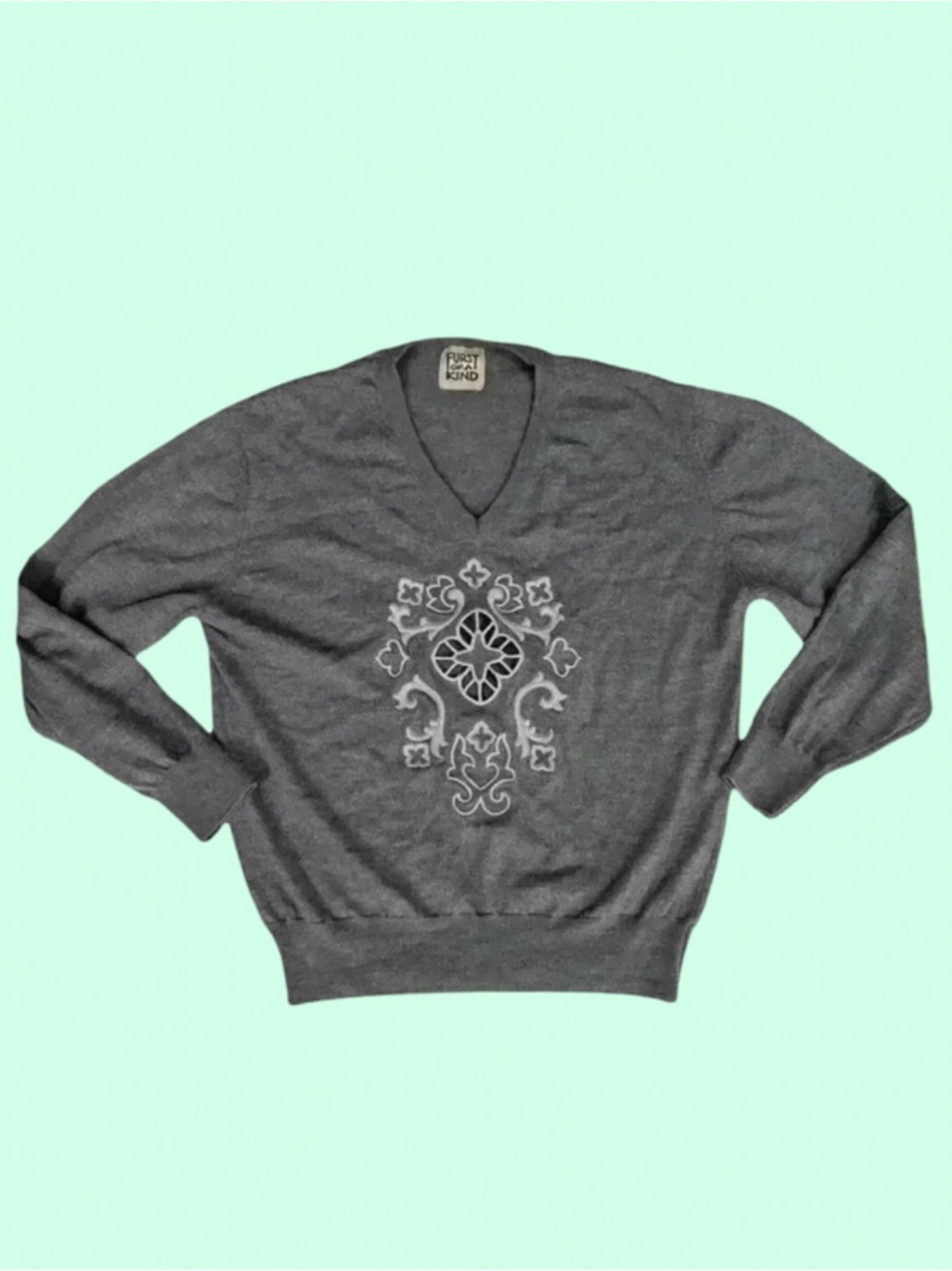 Furst Of A Kind Limited Edition Sweater Size Medium Lace Cut Out RARE HTF